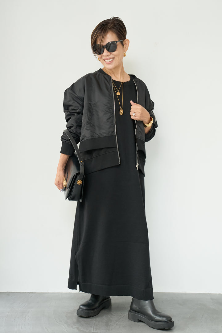 リブニットワンピース