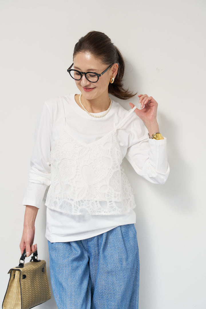 刺繍レースビスチェ