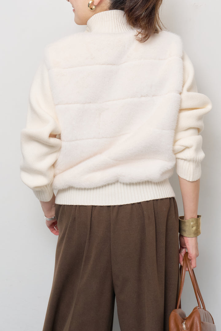 [SET]エコファーコンビジップブルゾン+メルトンタックワイドパンツ(2set)