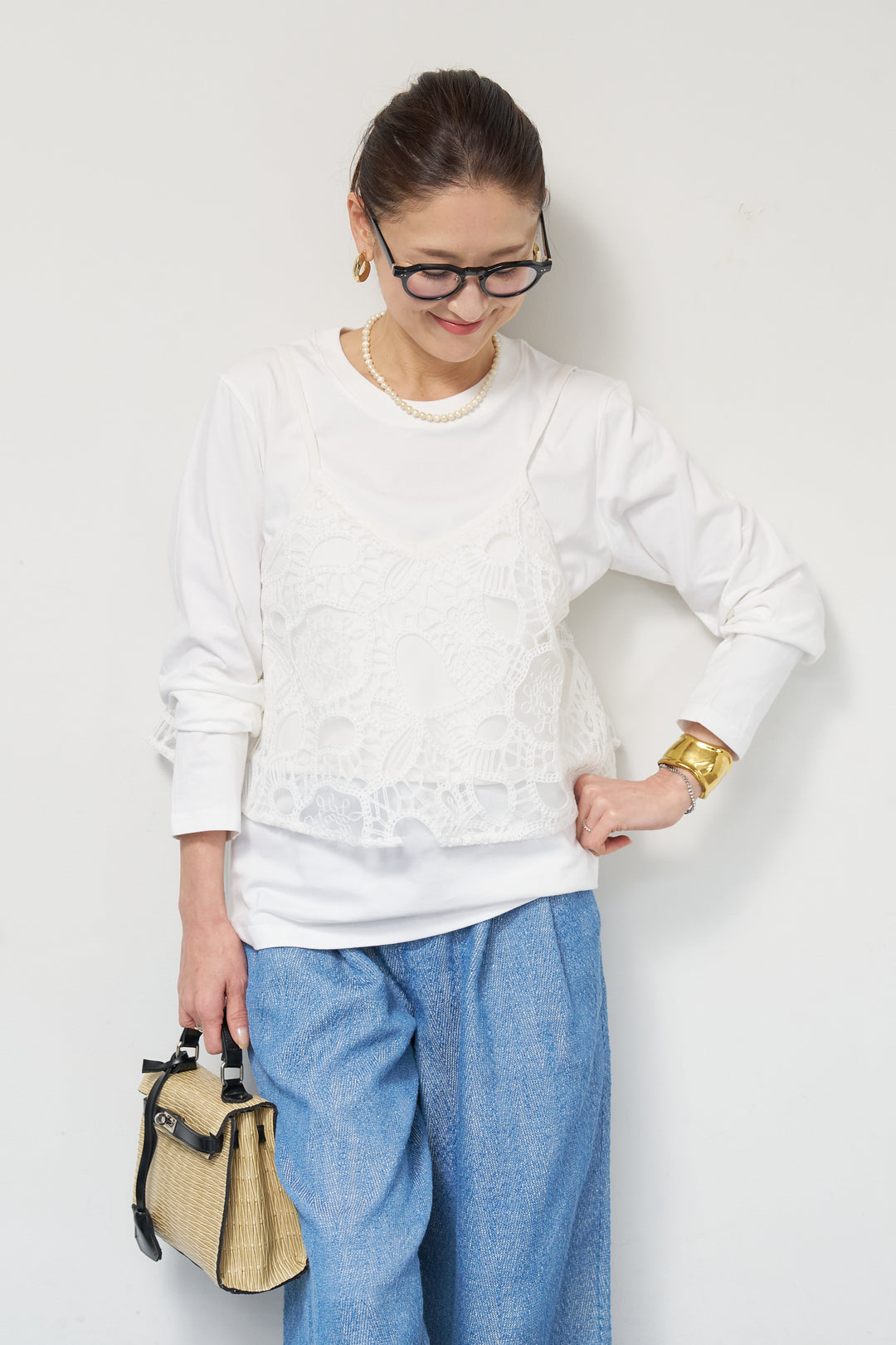 刺繍レースビスチェ