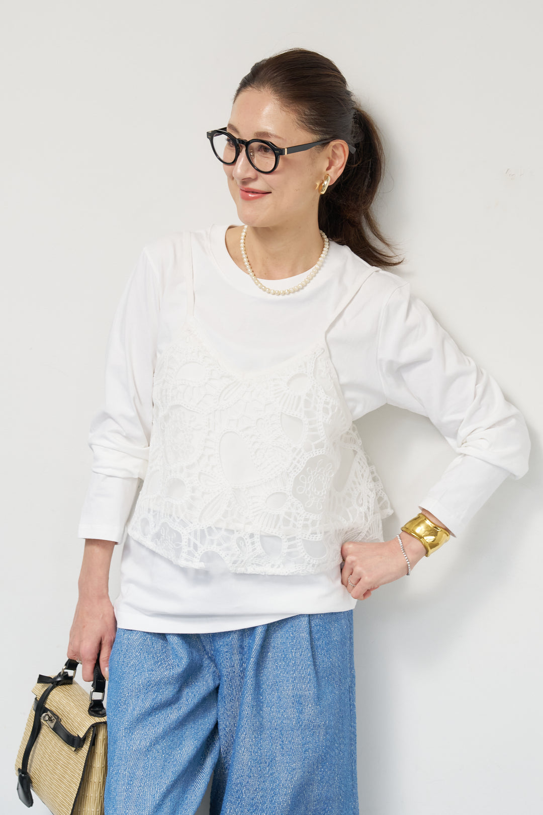 刺繍レースビスチェ