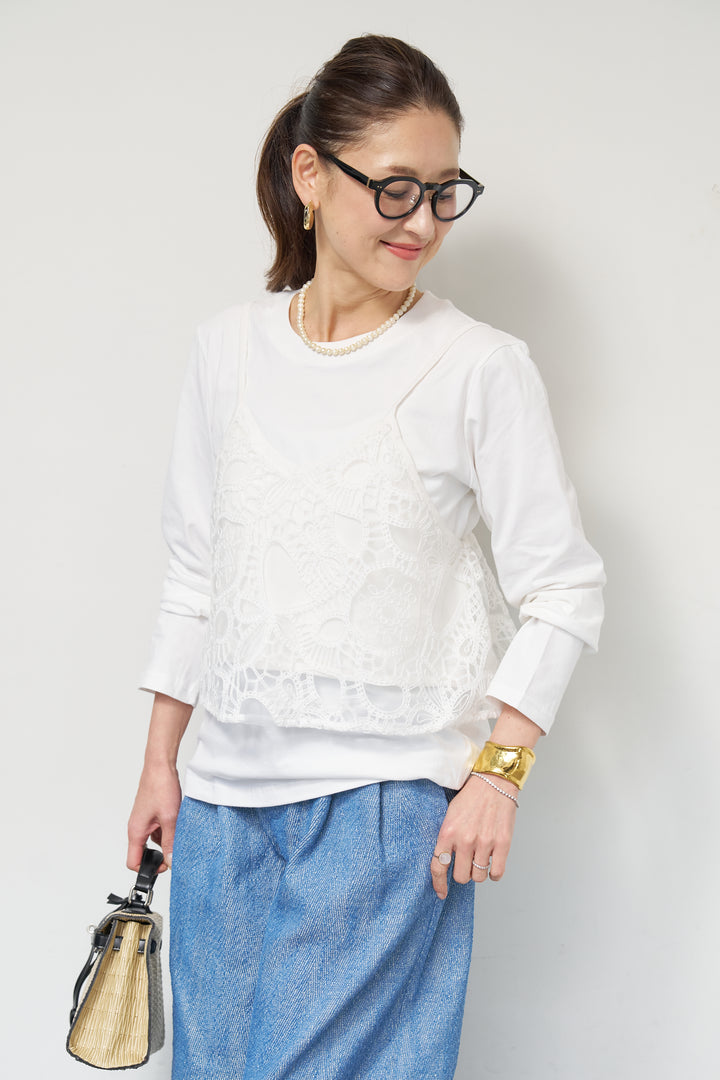 刺繍レースビスチェ