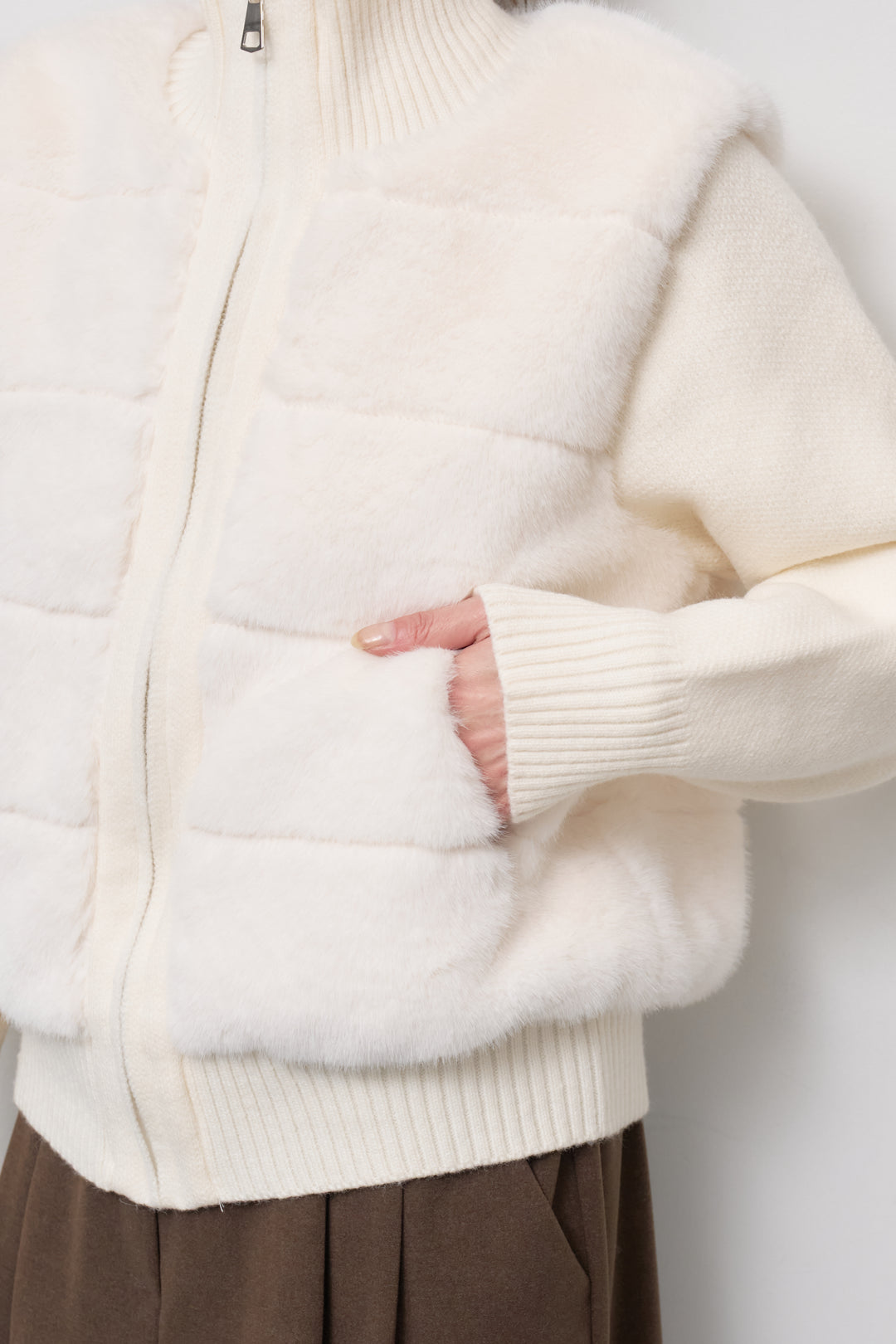 [SET]エコファーコンビジップブルゾン+メルトンタックワイドパンツ(2set)