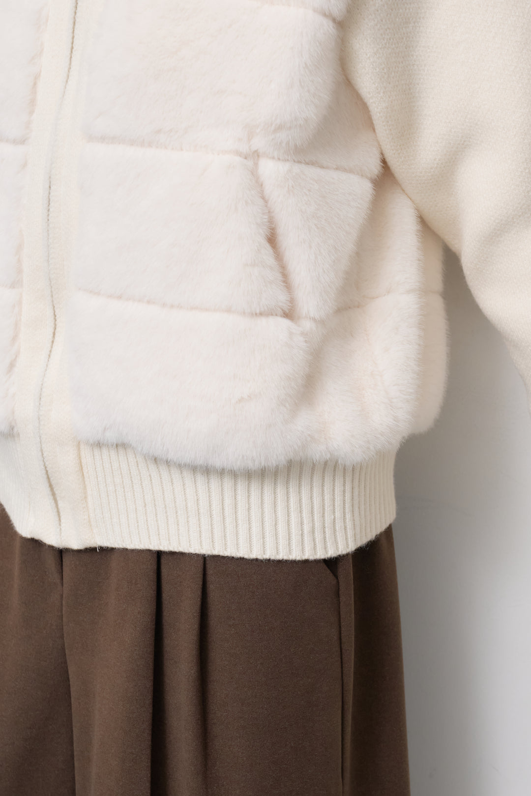 [SET]エコファーコンビジップブルゾン+メルトンタックワイドパンツ(2set)