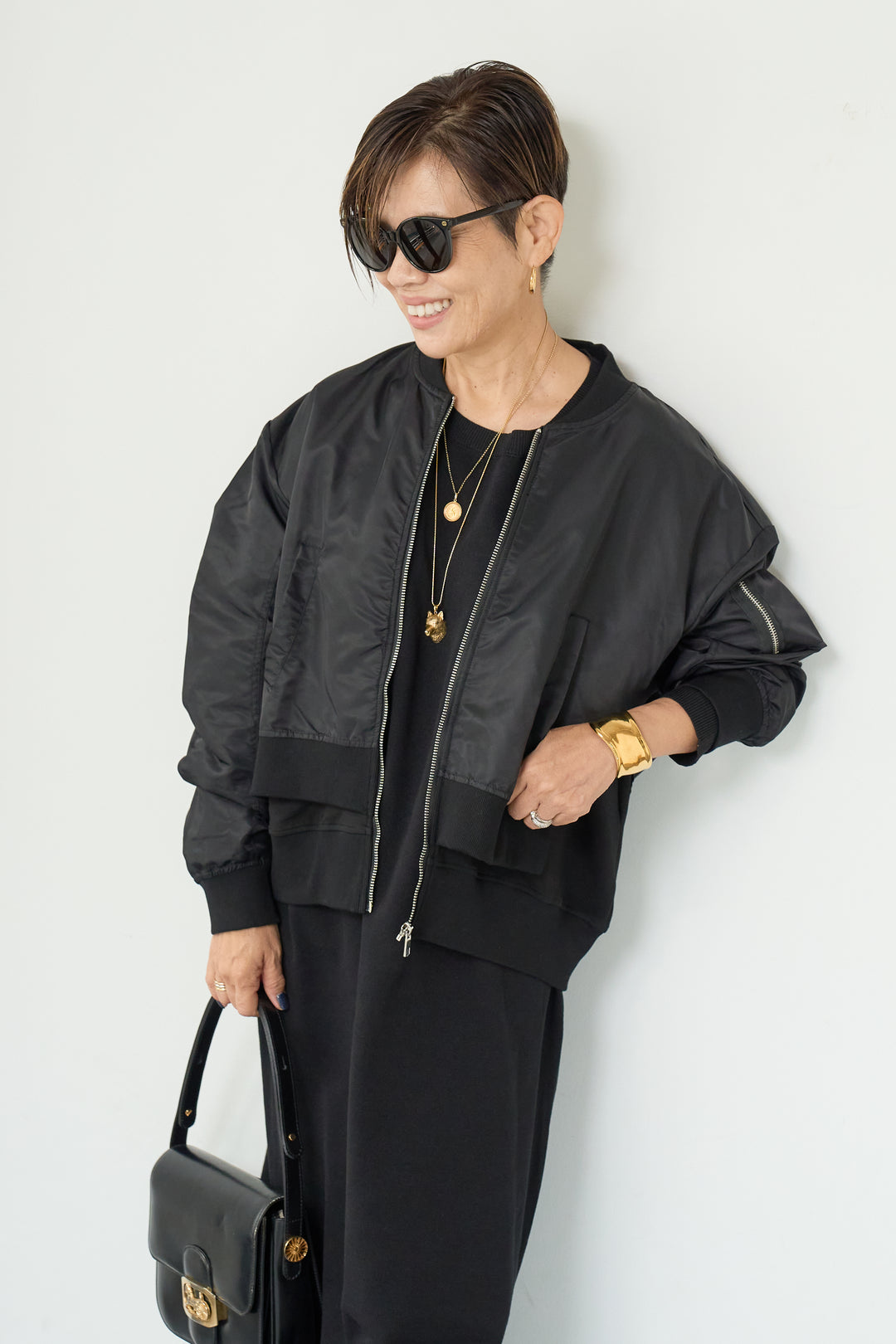 レイヤードデザインMA-1ブルゾン