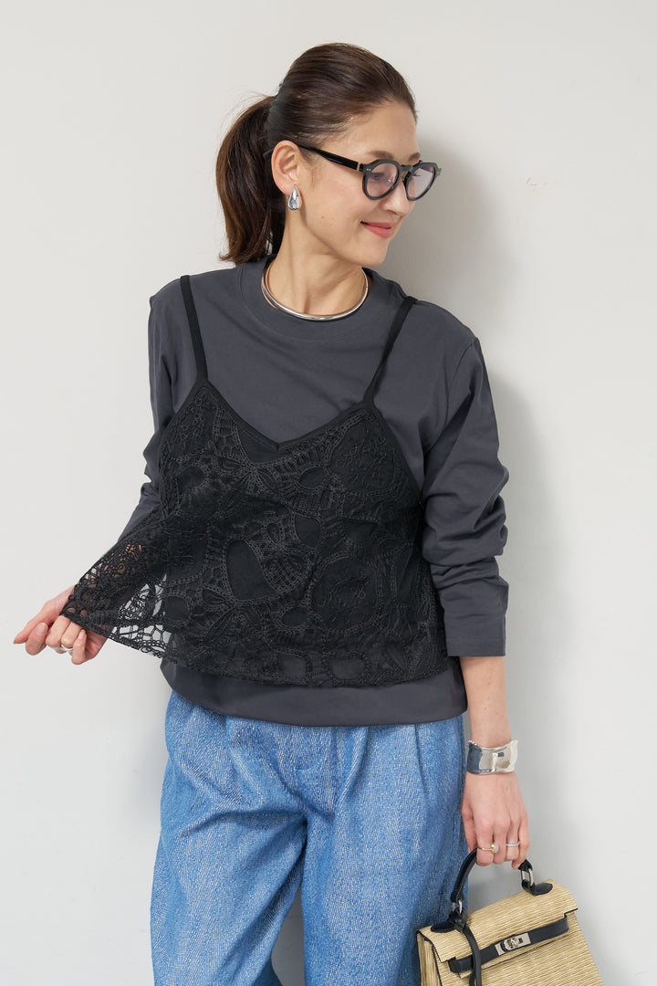 刺繍レースビスチェ