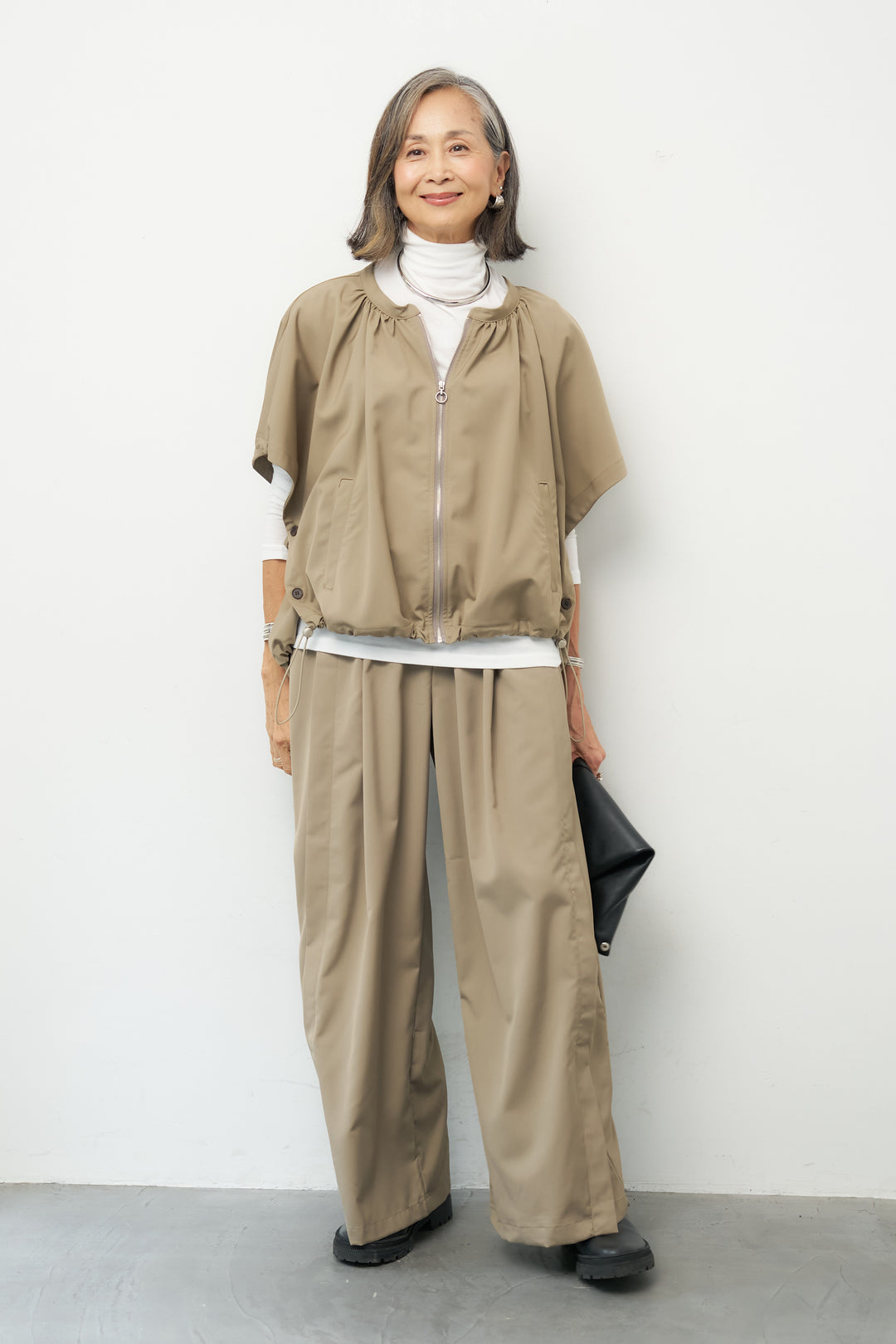 ウエストレイヤード ワイドパンツ