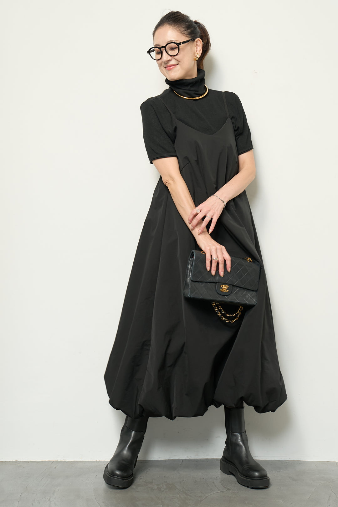 中綿バルーンキャミワンピース