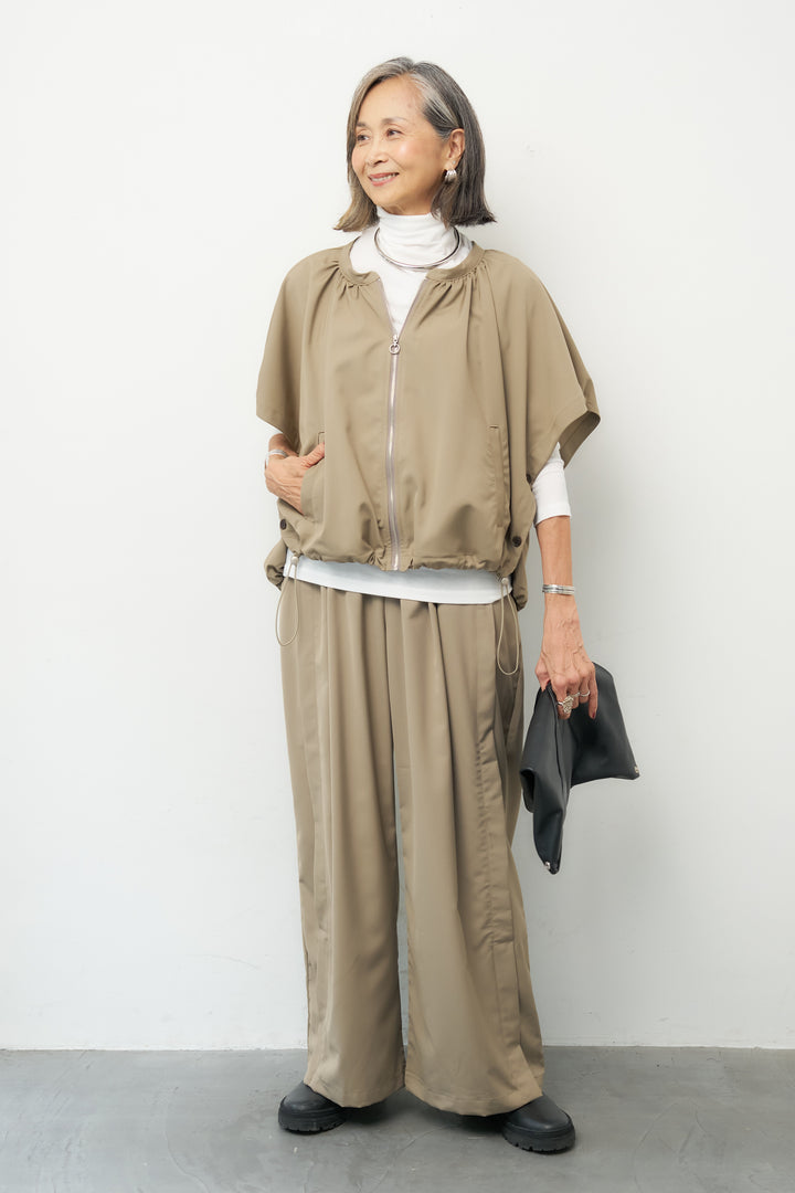 ウエストレイヤード ワイドパンツ
