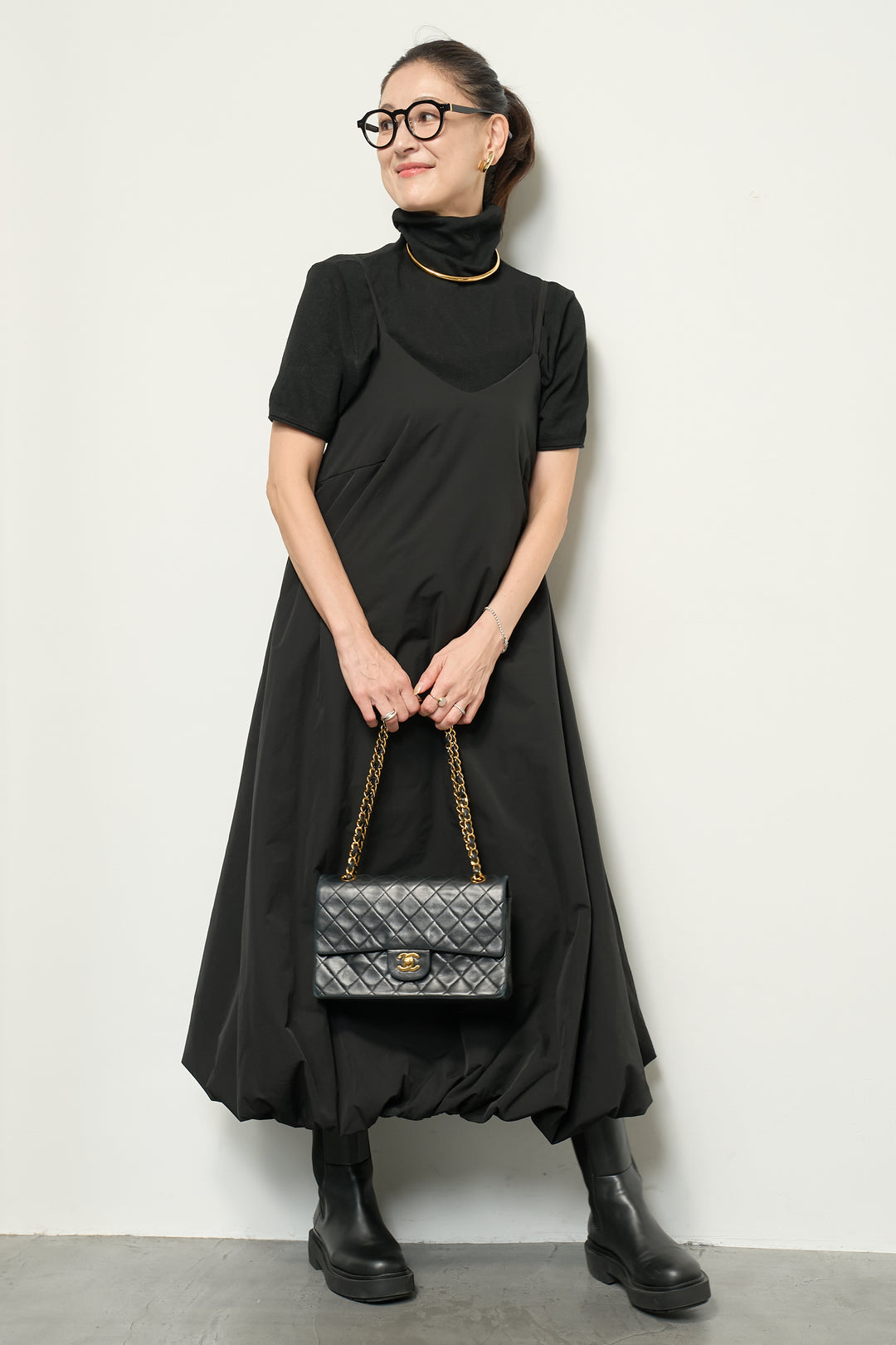 半袖タートル起毛カットソー