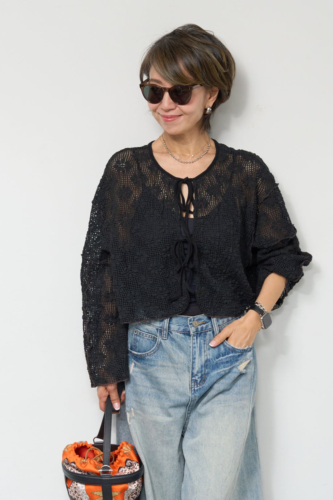 レースリボンカーディガン