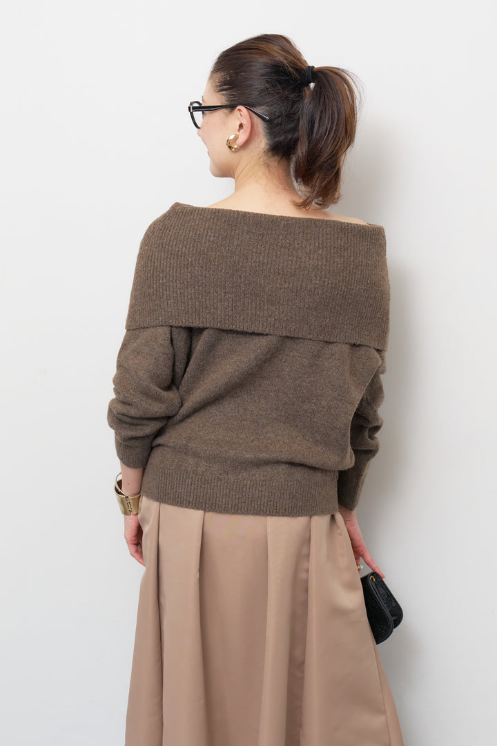 [SET]アーガイルオフショルニット+【ジャパンメイド】ライトグログランボリュームスカート(2set)