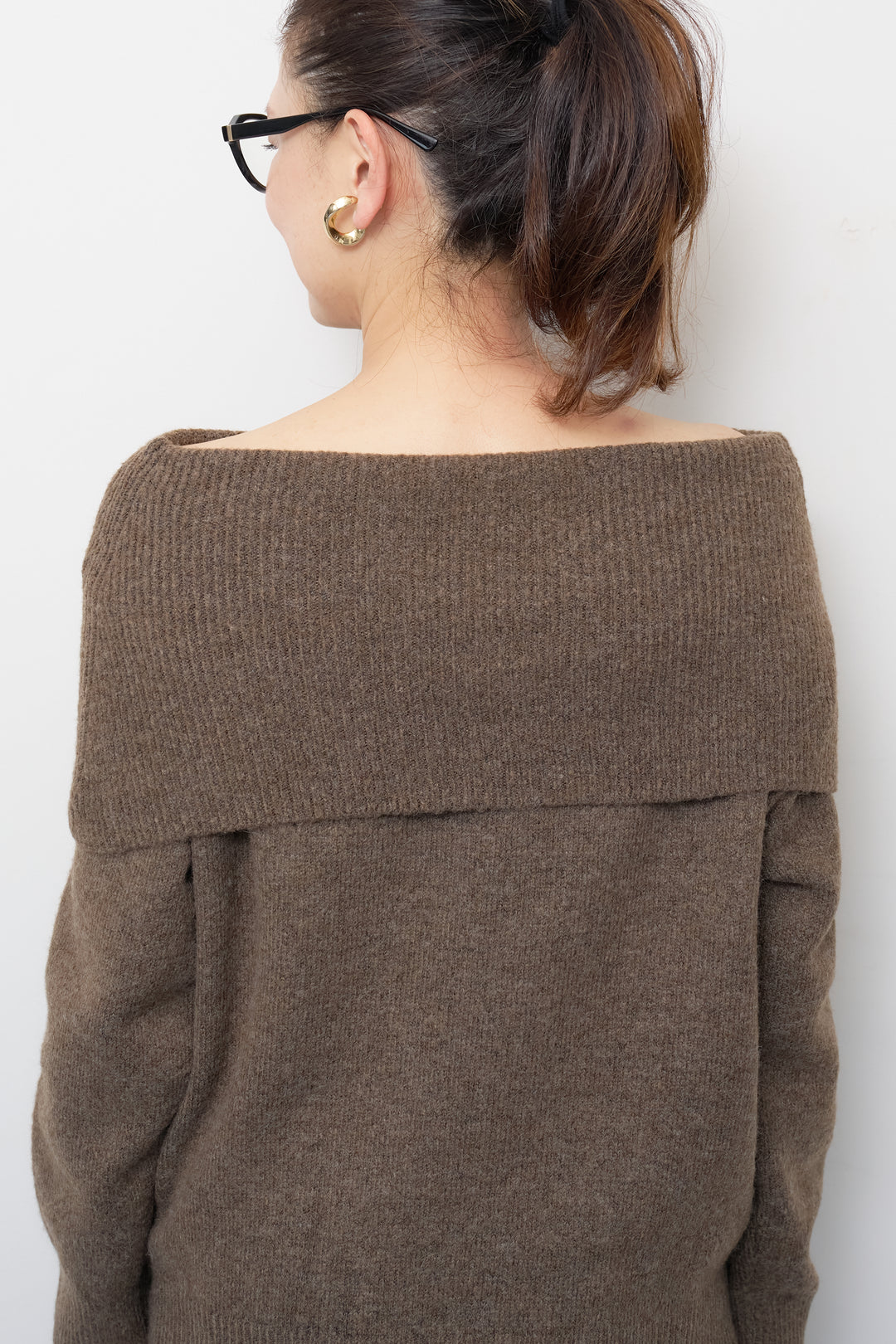 アーガイルオフショルニット