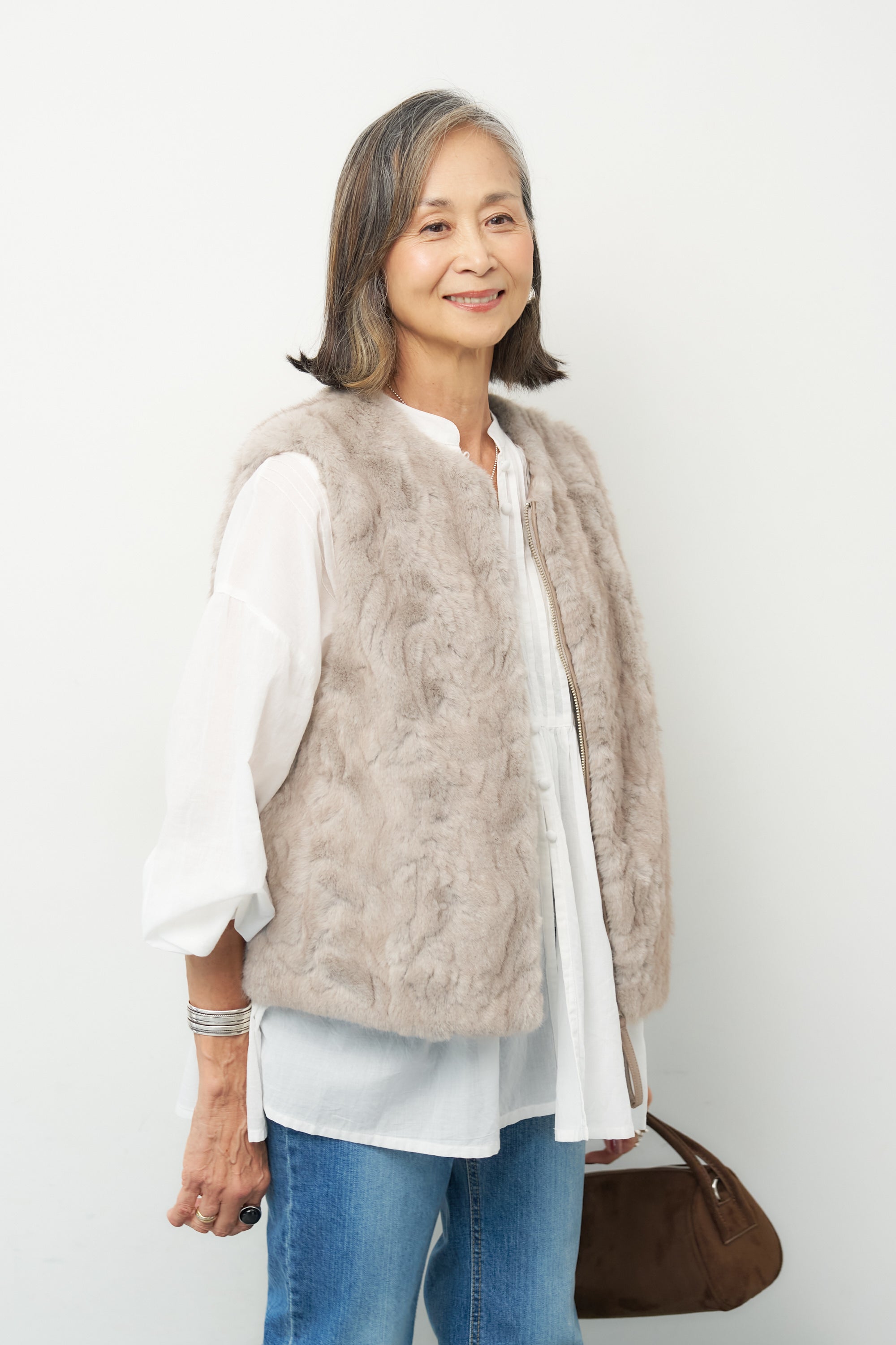 新品ピノーレPINORE レッキスファージレ　ベスト　ベージュ　40 エコレッキスファージレ – plusotoha