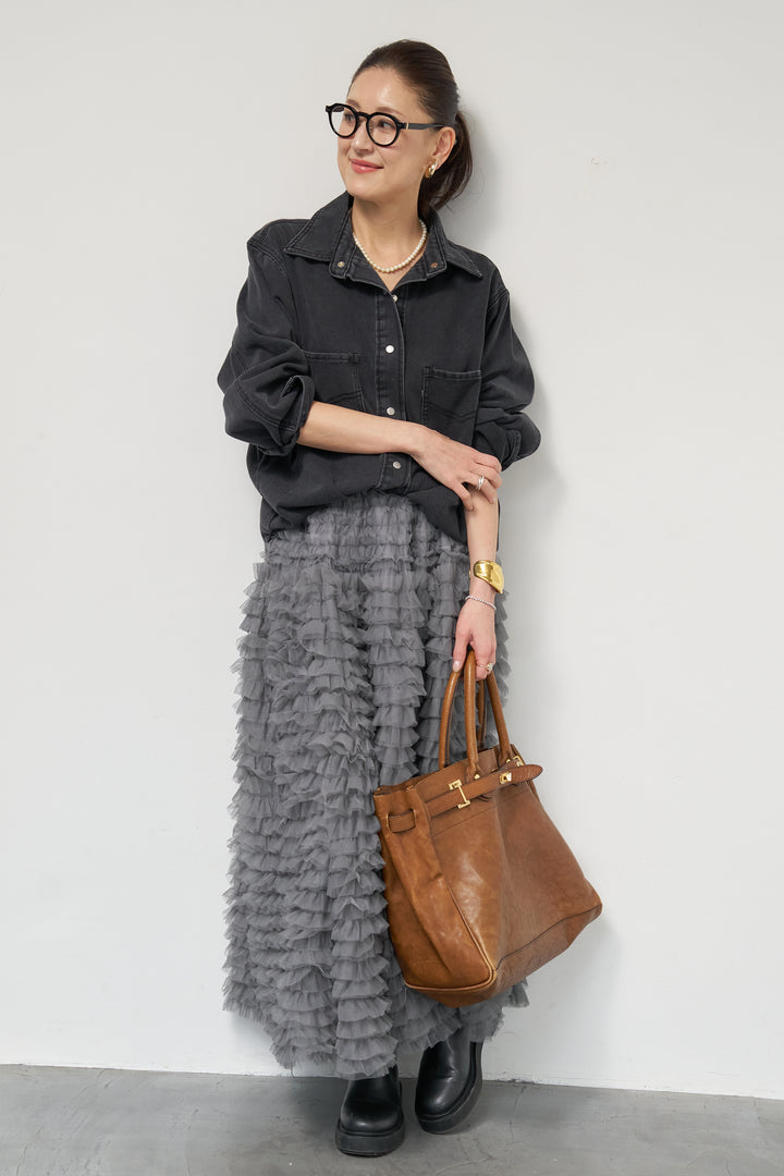 ソフトデニムオーバーシャツ