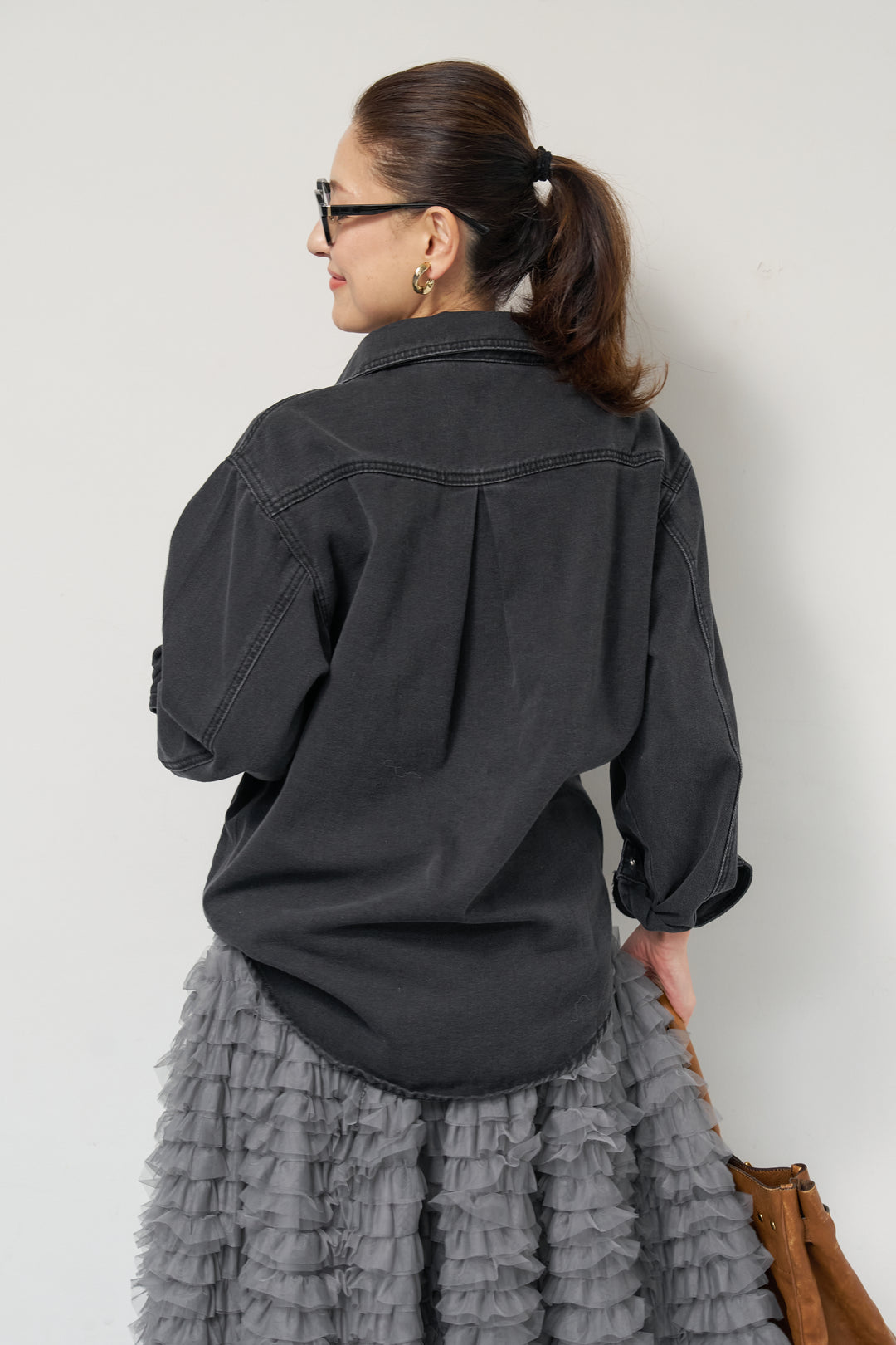 ソフトデニムオーバーシャツ