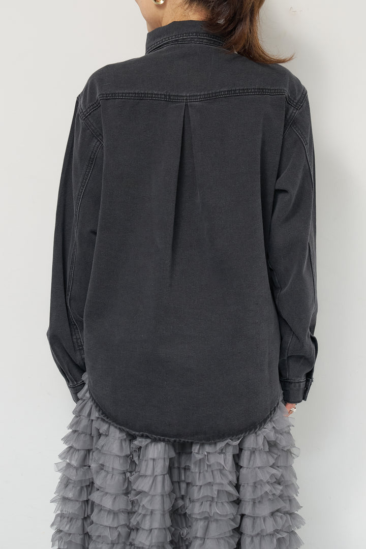 ソフトデニムオーバーシャツ