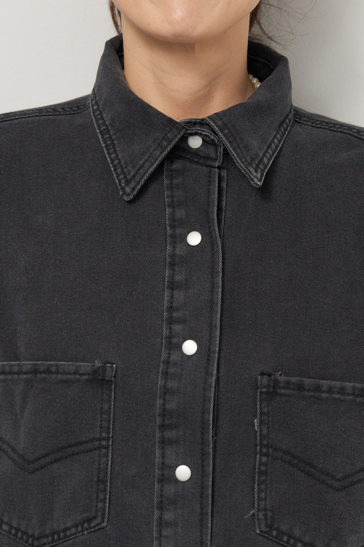ソフトデニムオーバーシャツ