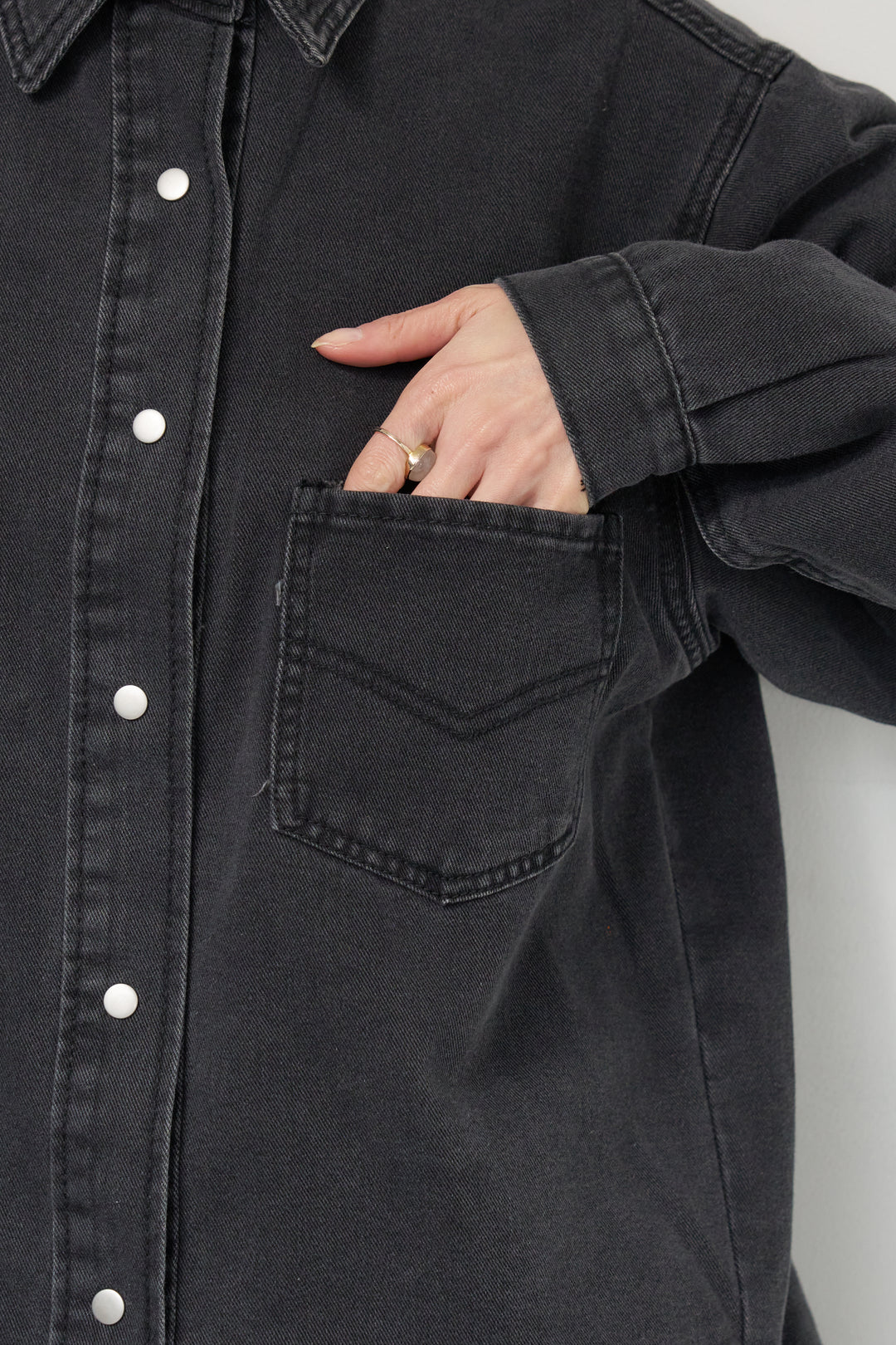 [SET]ソフトデニムオーバーシャツ+チュールティアードスカート(2set)