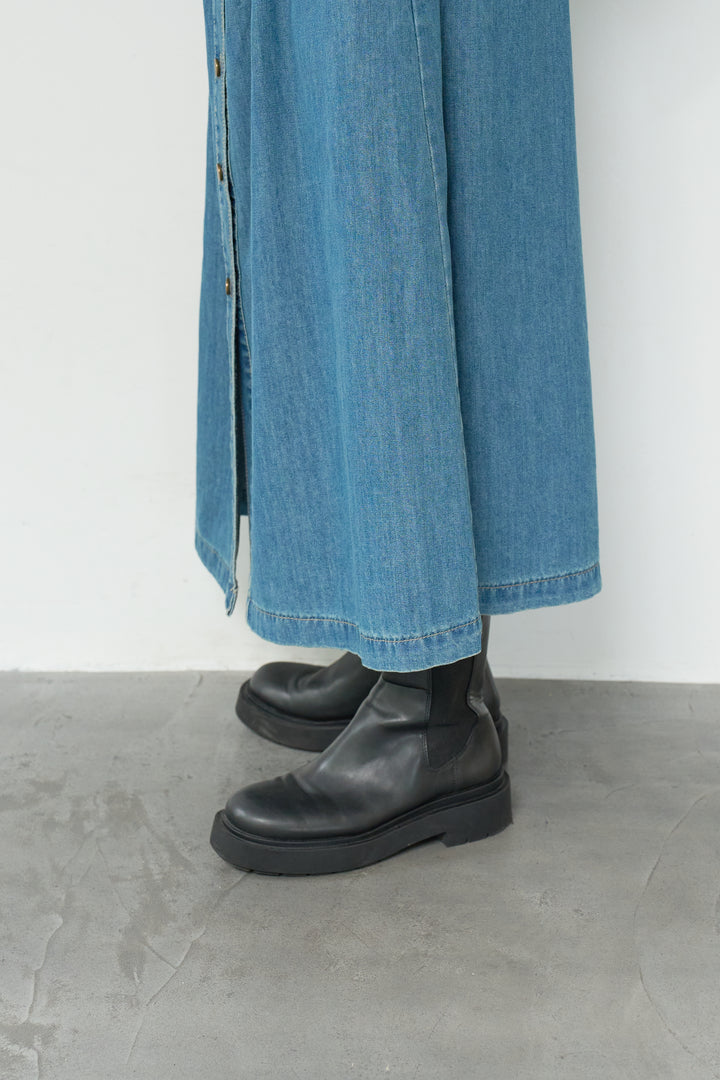 ウエストベルトデニムワンピース