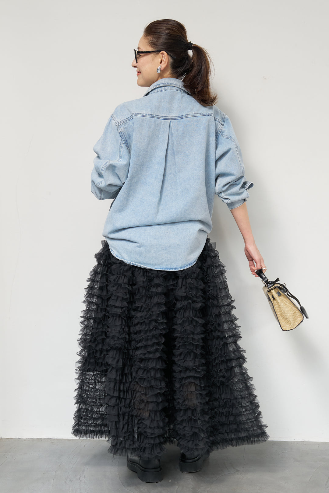 ソフトデニムオーバーシャツ