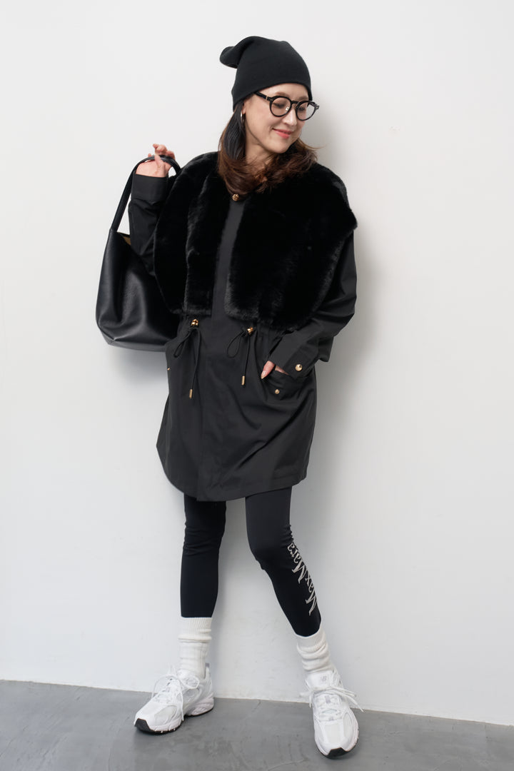 フェイクファー×モッズコート