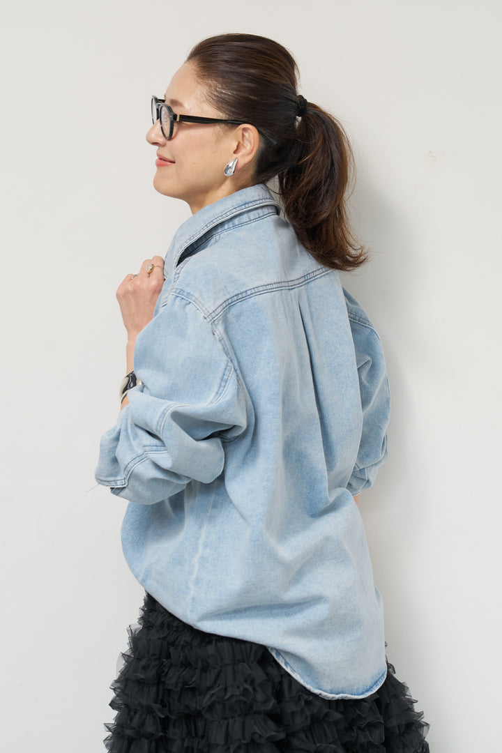 ソフトデニムオーバーシャツ