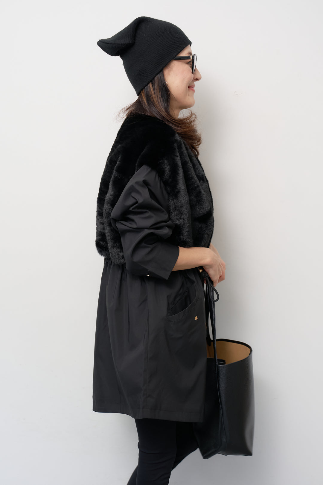 フェイクファー×モッズコート