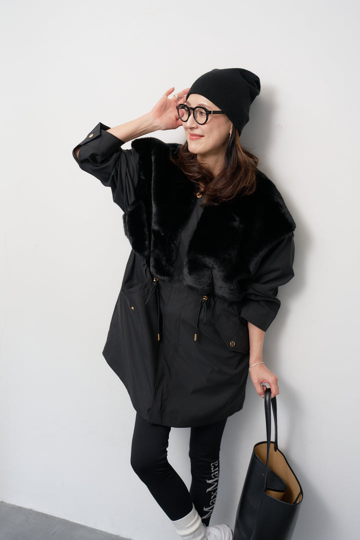 フェイクファー×モッズコート