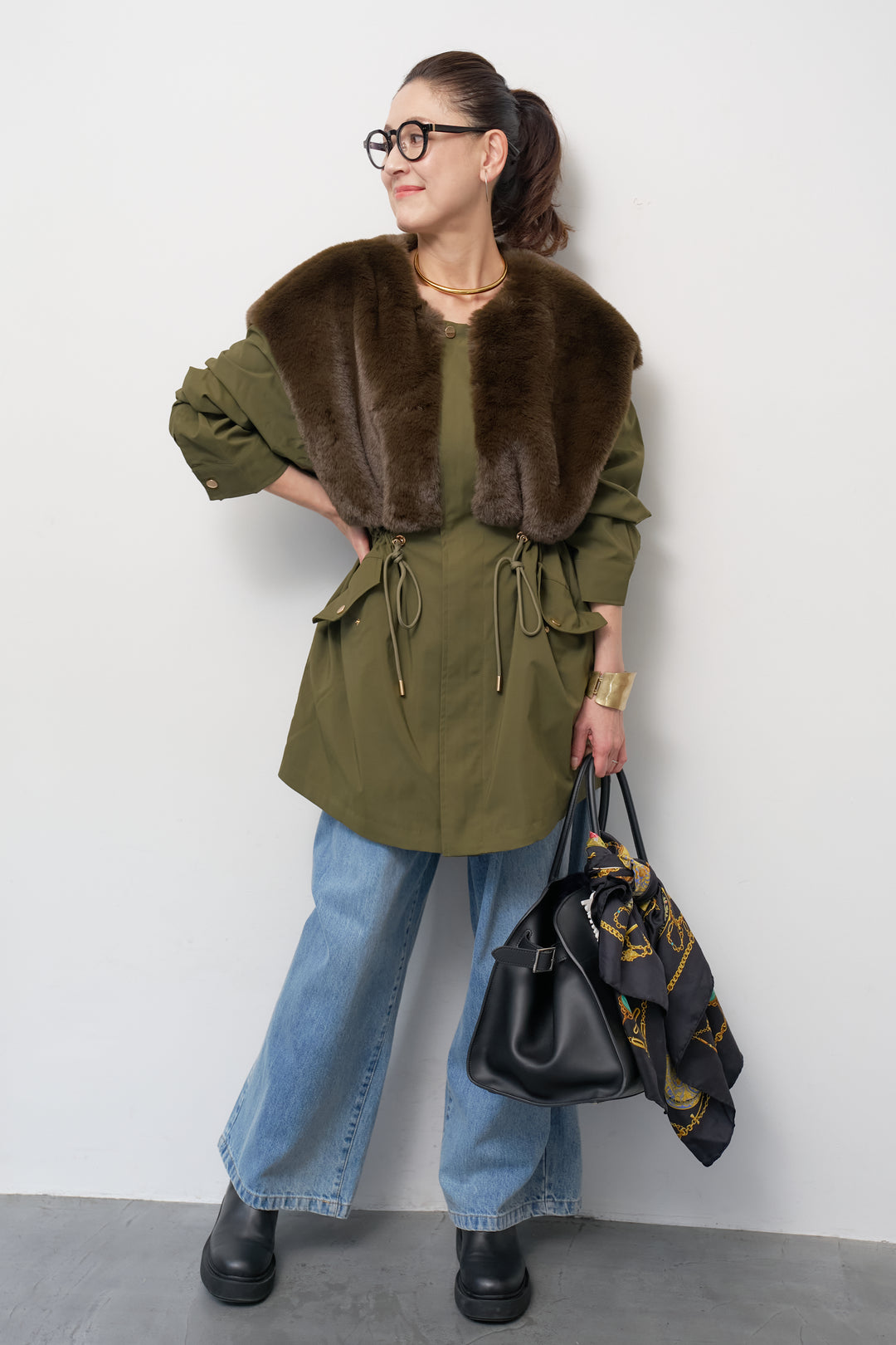 フェイクファー×モッズコート