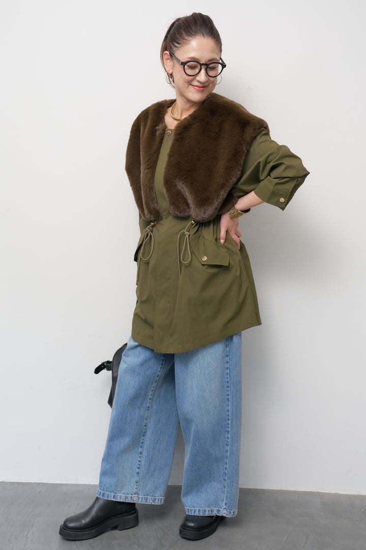 フェイクファー×モッズコート