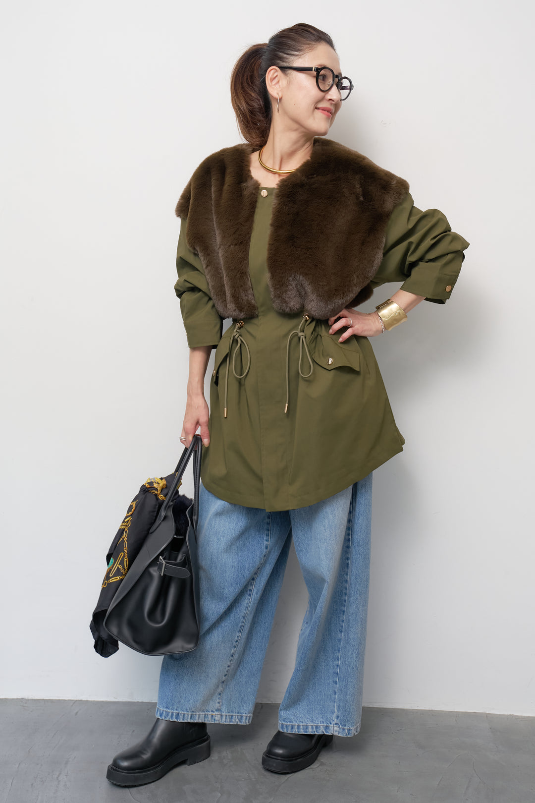 シープボアボリュームスリーブジャケット