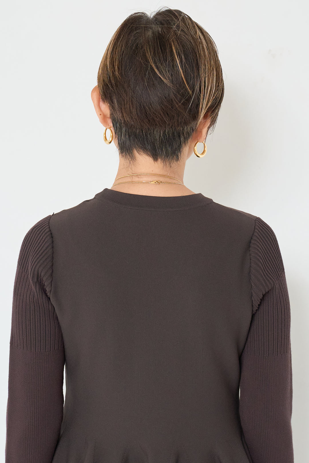 バイカラーニットワンピース