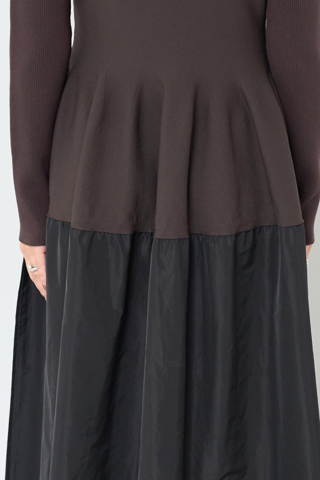 バイカラーニットワンピース