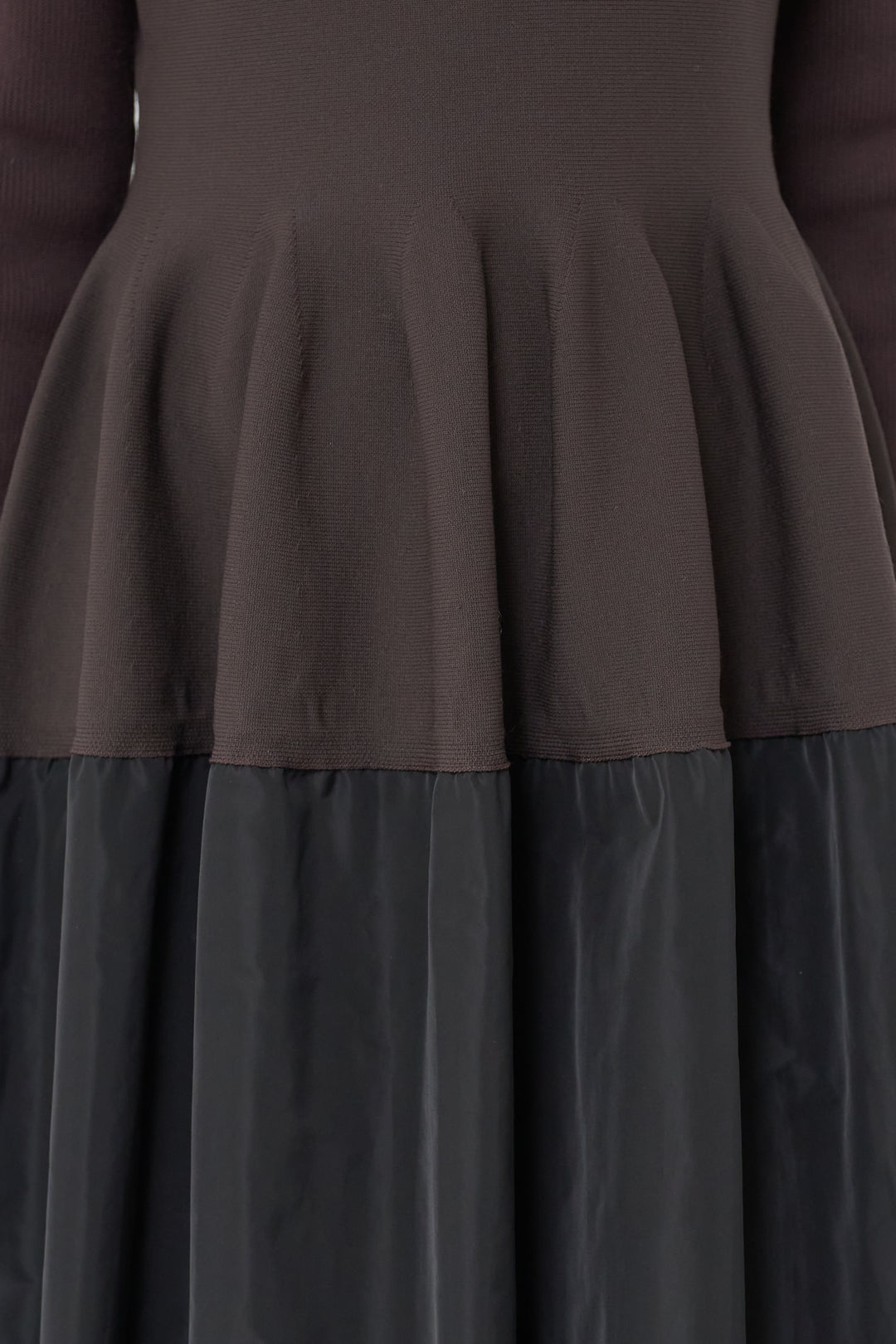 バイカラーニットワンピース