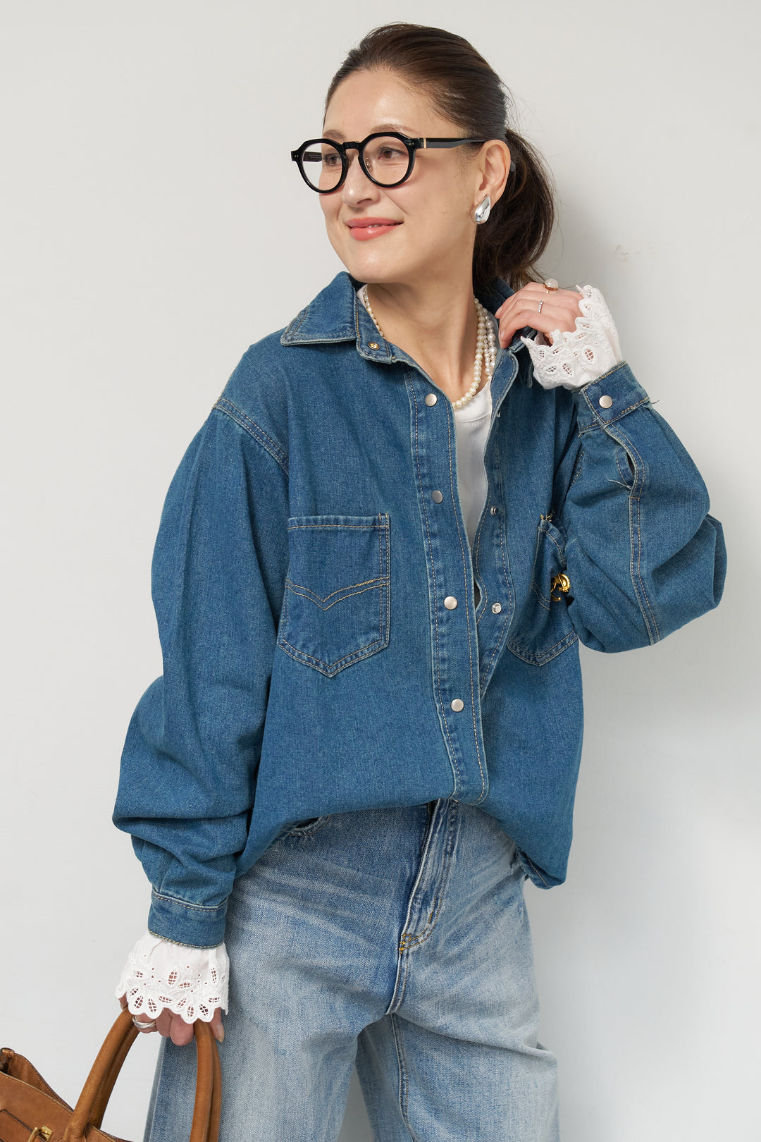 ソフトデニムオーバーシャツ