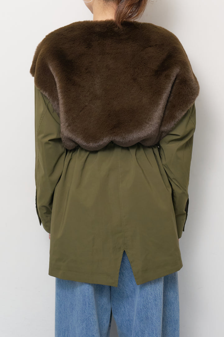 フェイクファー×モッズコート