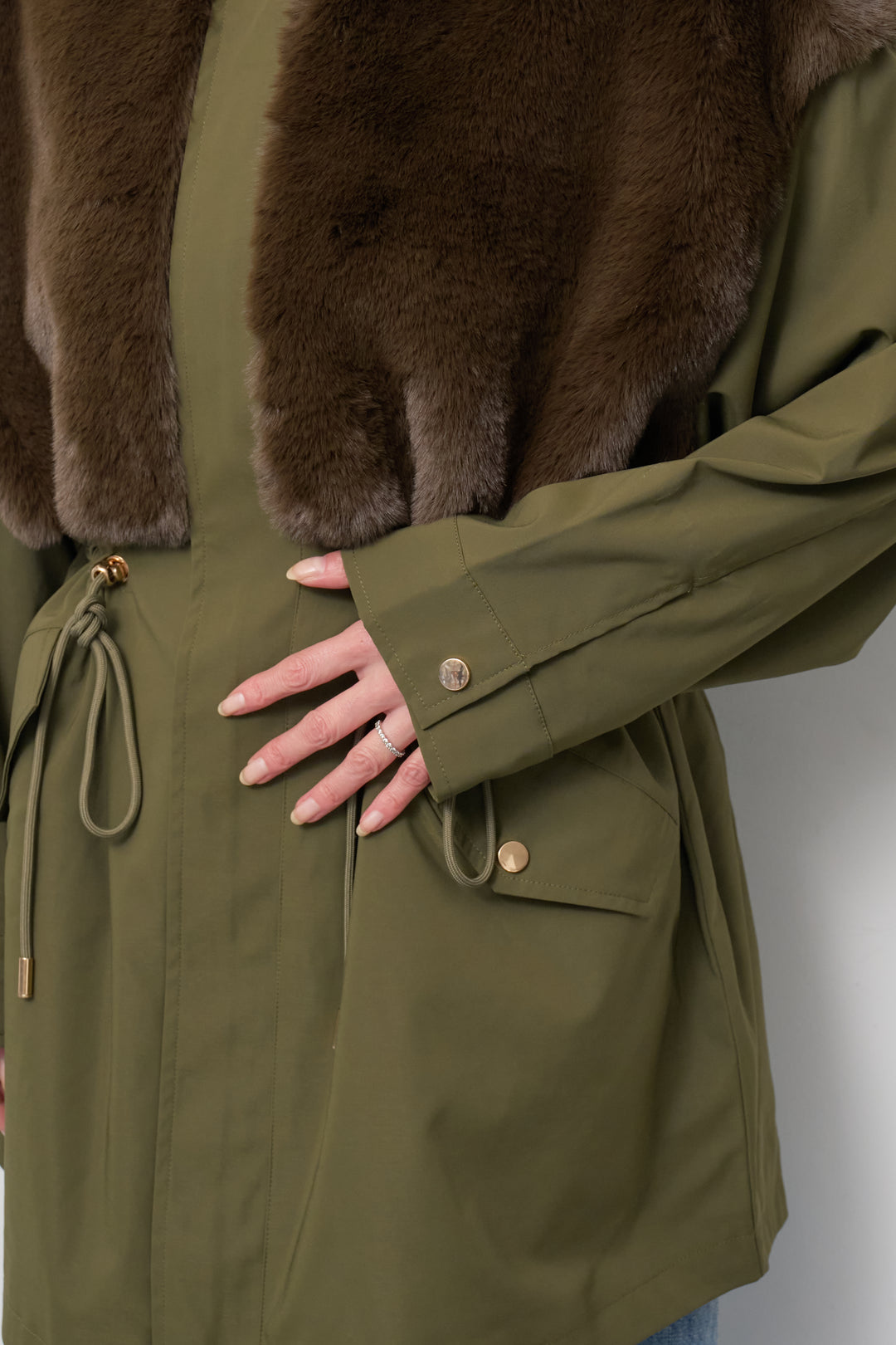 フェイクファー×モッズコート