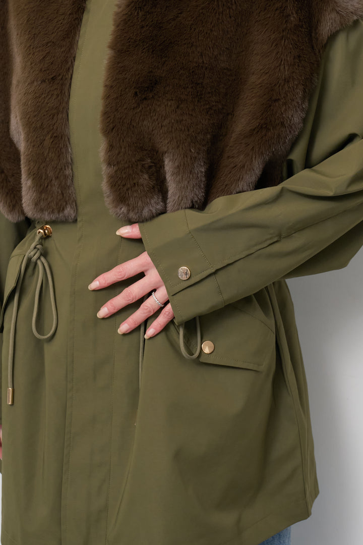 フェイクファー×モッズコート