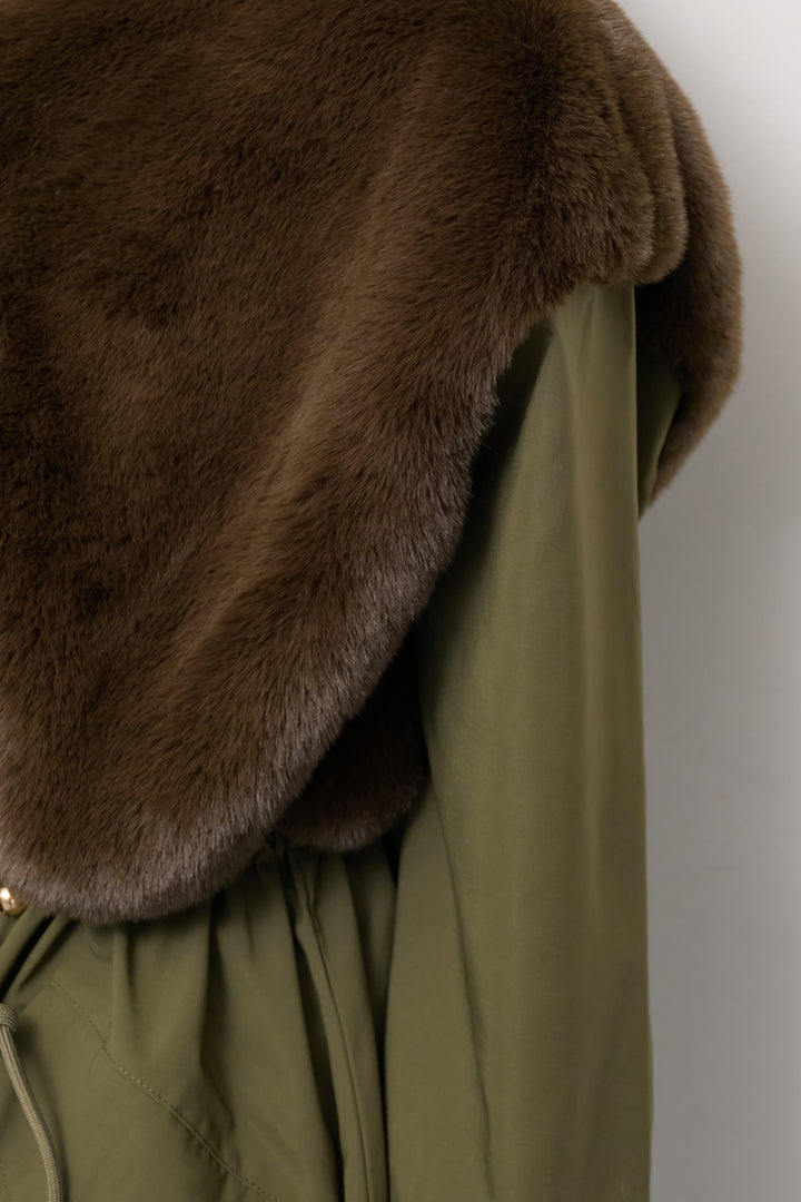 フェイクファー×モッズコート