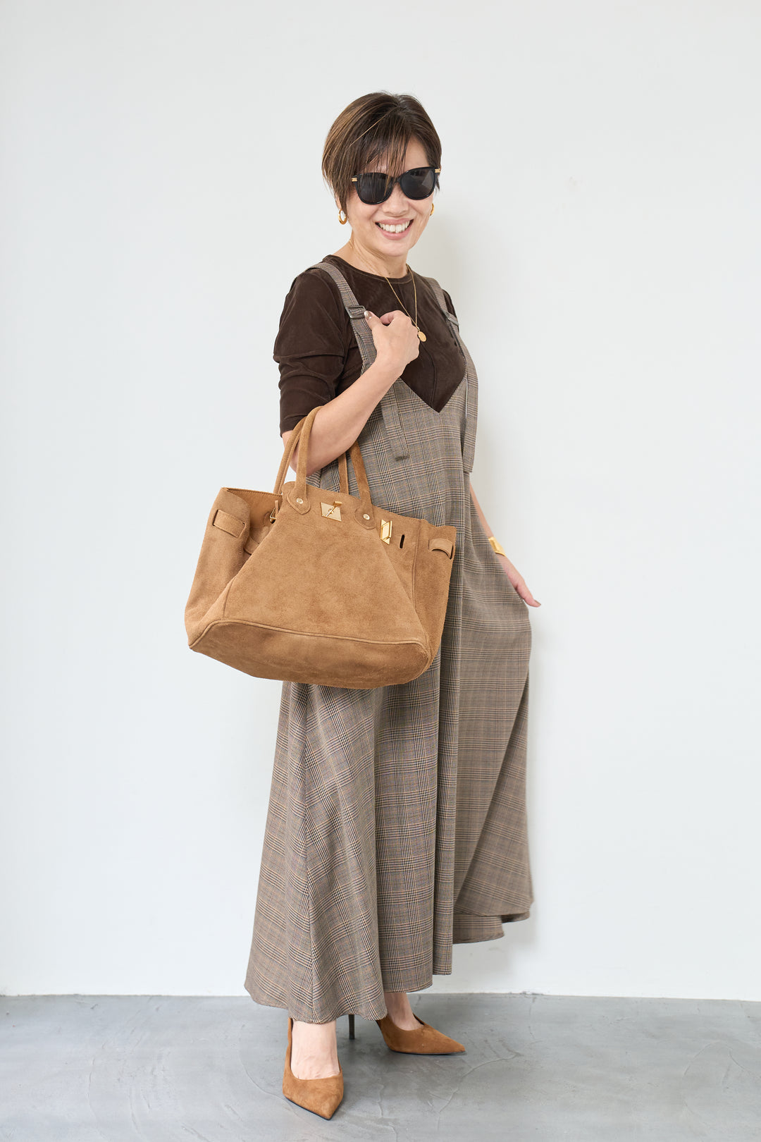 グレンチェックジャンパースカート