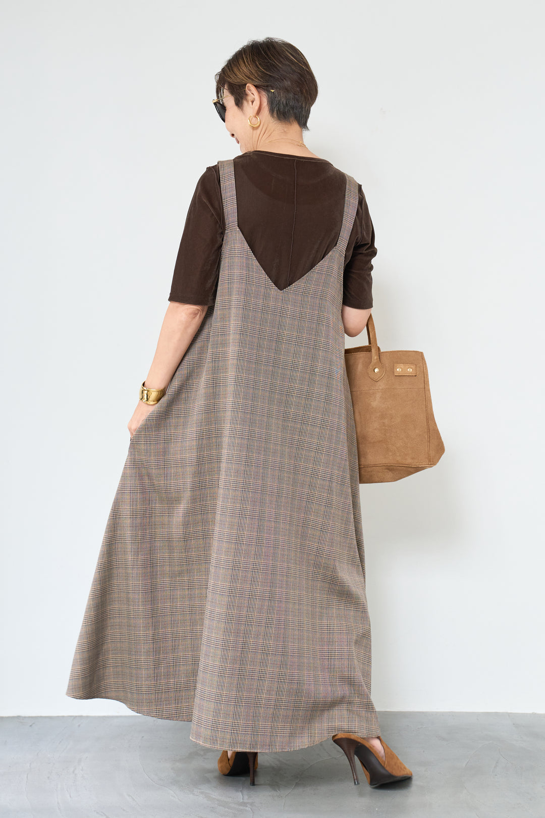 グレンチェックジャンパースカート