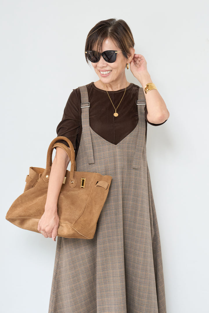 グレンチェックジャンパースカート