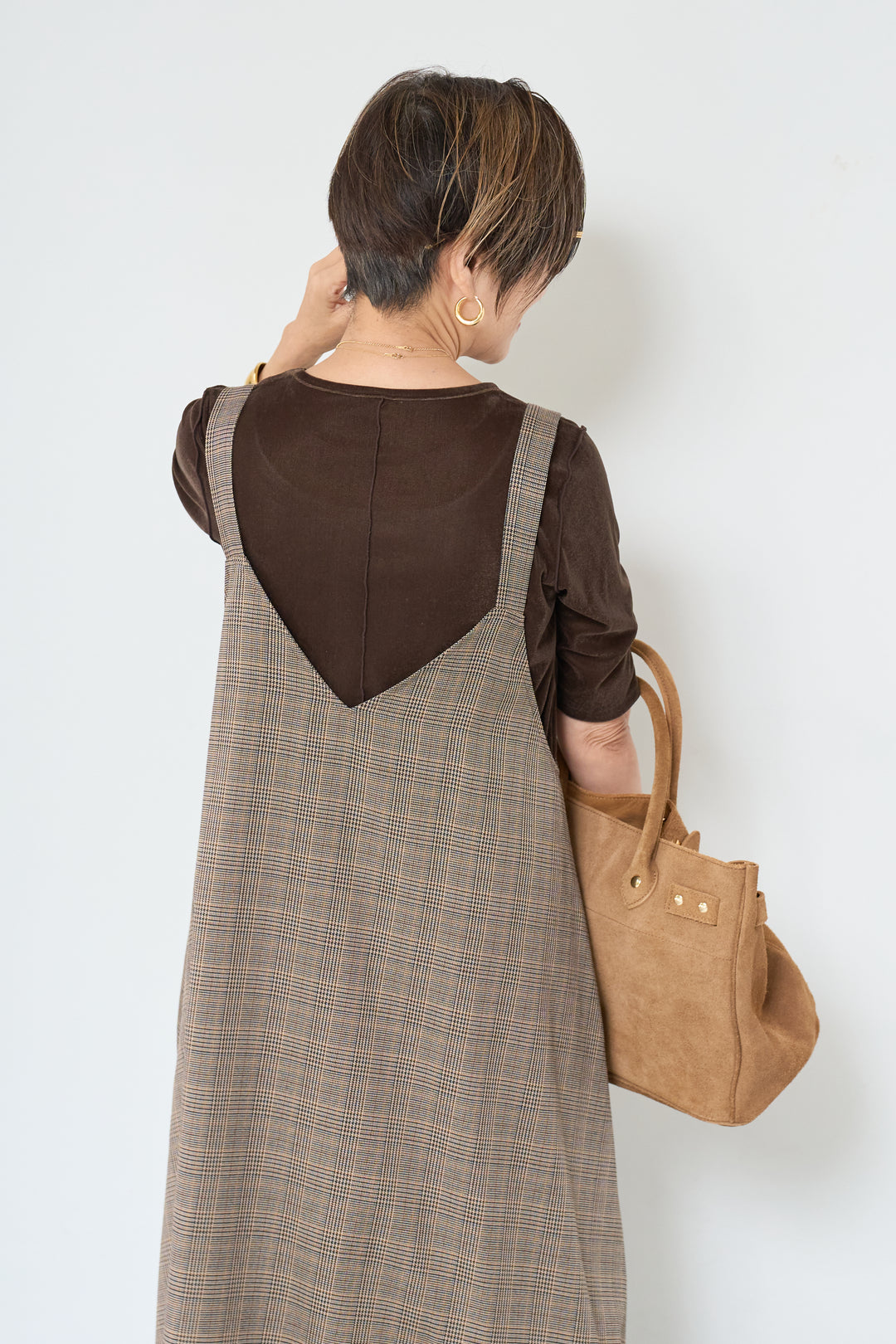 グレンチェックジャンパースカート