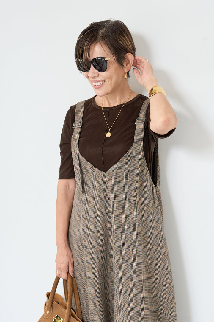 グレンチェックジャンパースカート