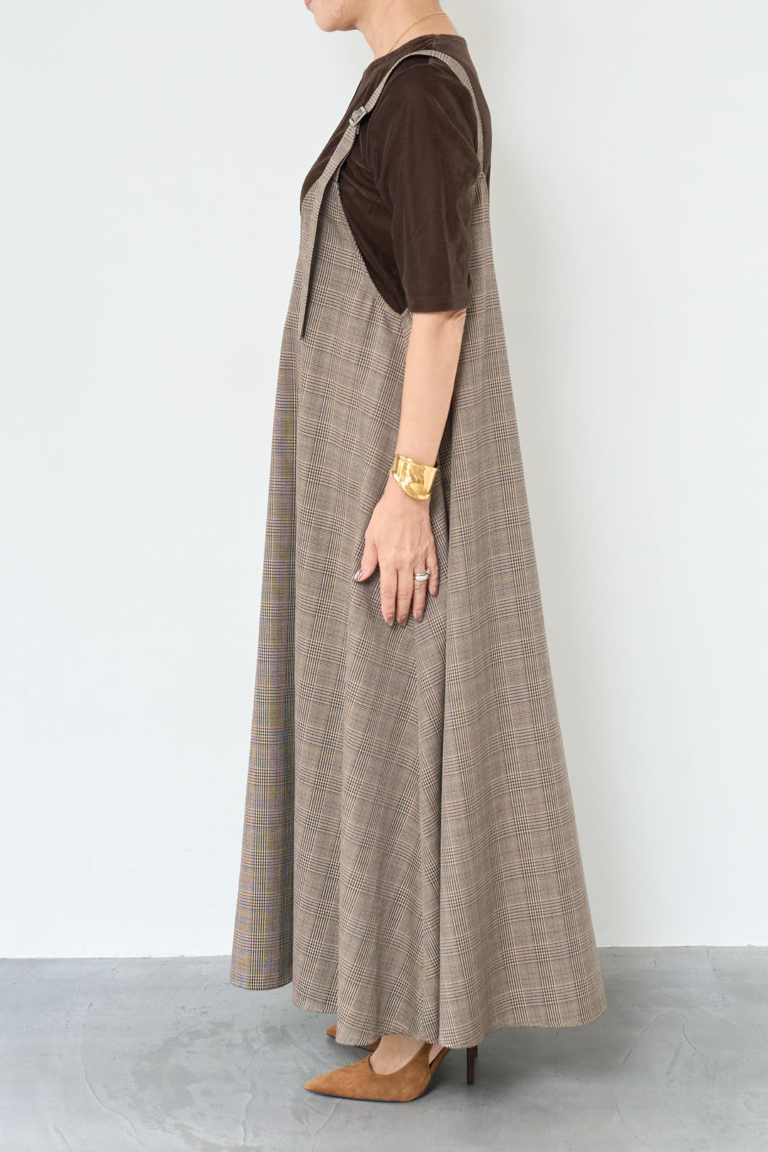 グレンチェックジャンパースカート