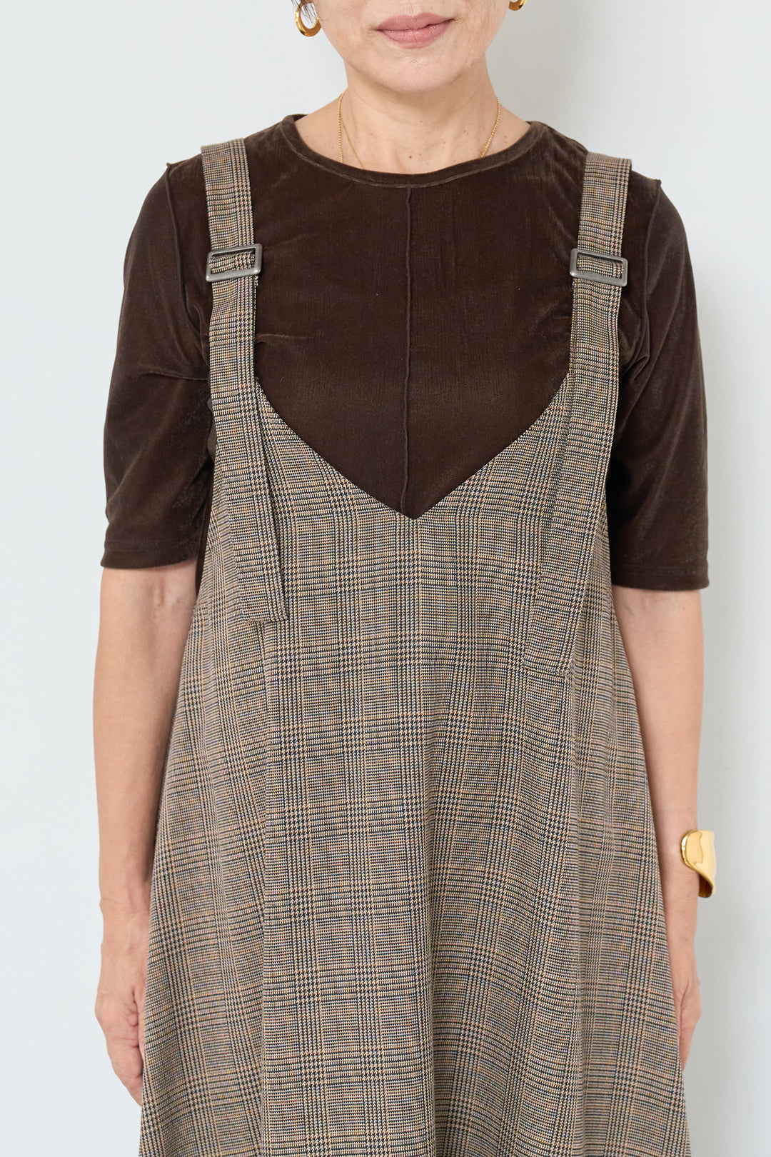 グレンチェックジャンパースカート