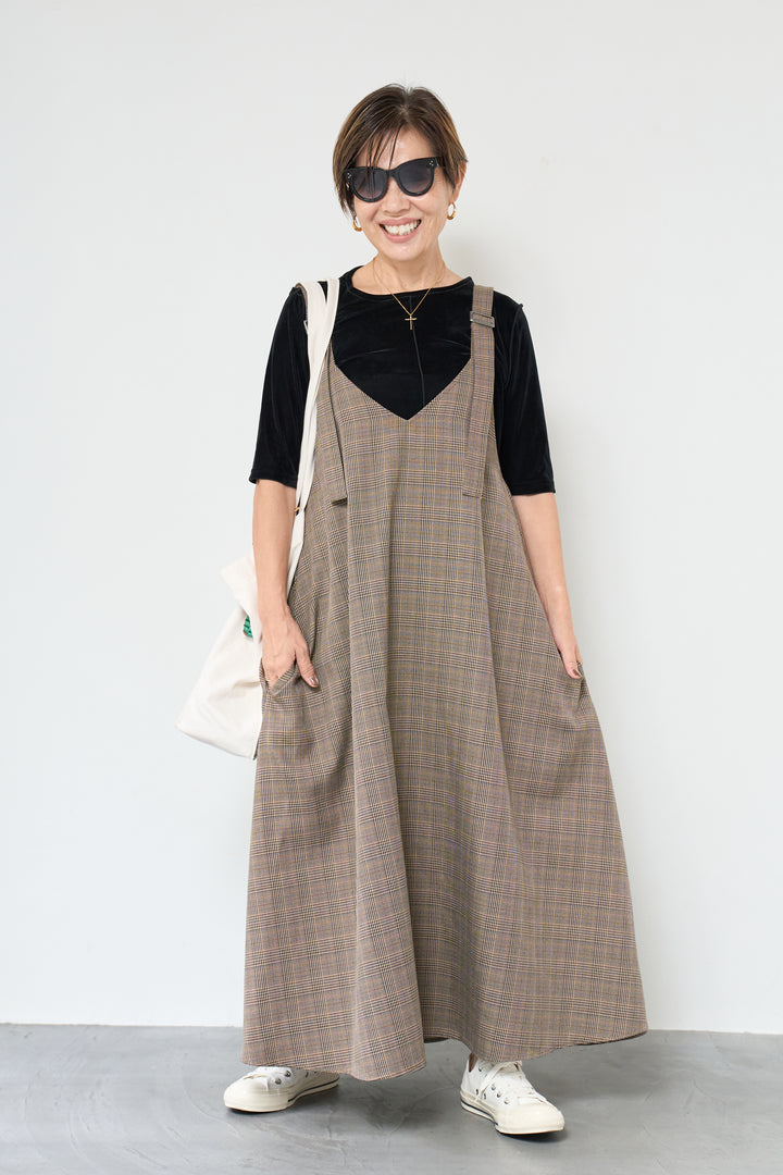 グレンチェックジャンパースカート