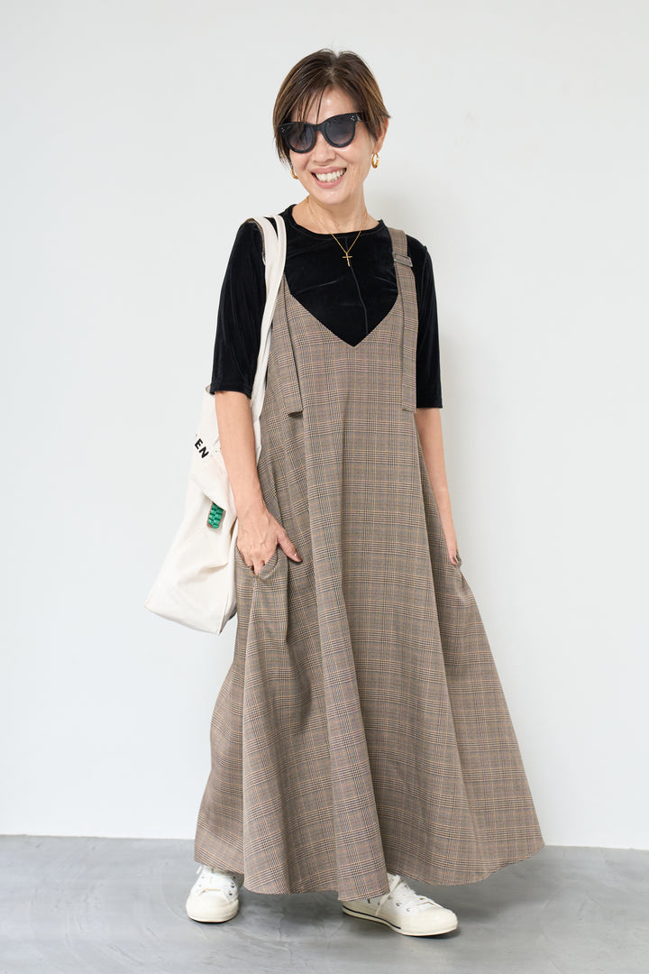 グレンチェックジャンパースカート