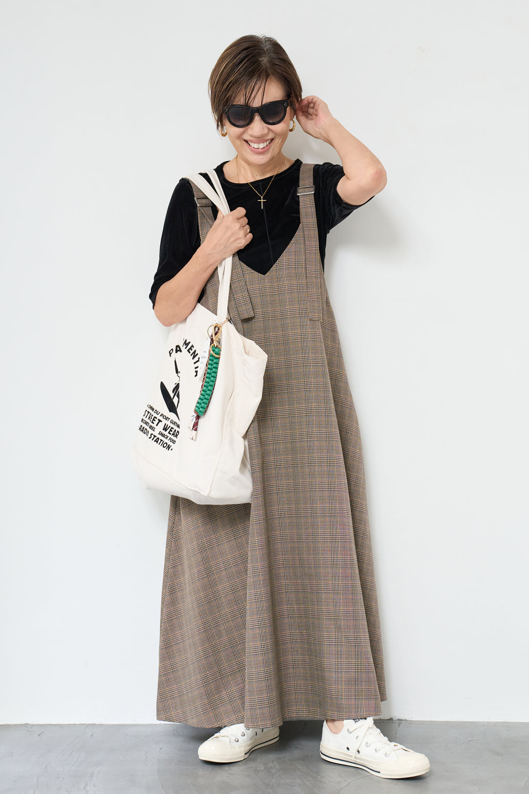 グレンチェックジャンパースカート